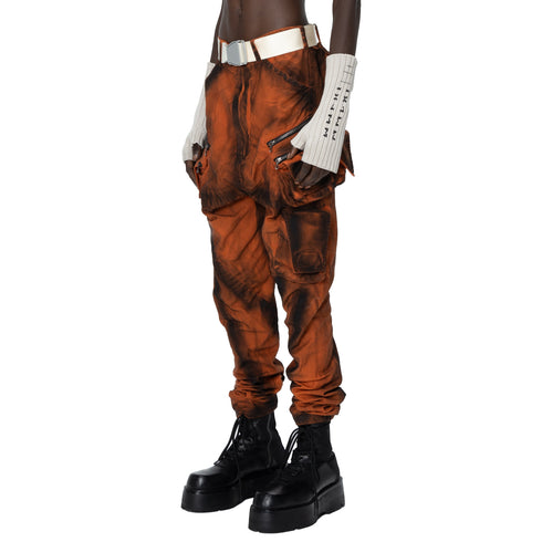 JULIUS 907PAM4-C Orange / Waxed Tactical Cargo Pants